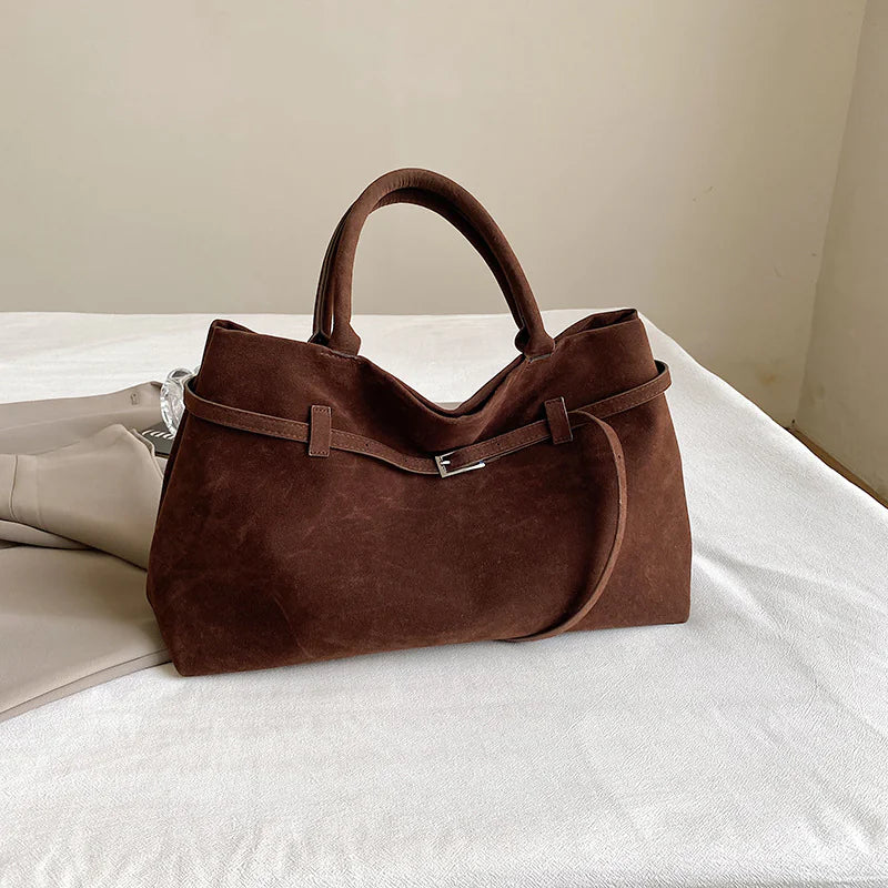 Faux Suede Tote Bag