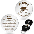 Stocking Stuffers for Dad Gifts for Dad From Daughter Christmas Gifts for Dad Fathers Day Gifts Father Birthday Gifts for Dad Pocket Hug Token With Leather Keychain Dad Christmas Gifts