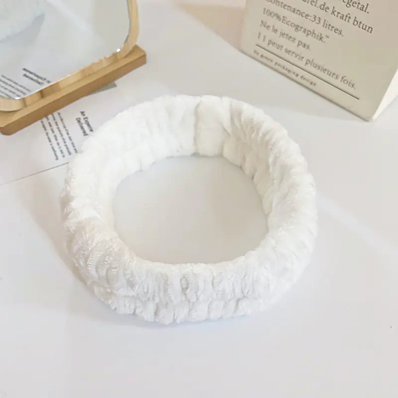 Chic Coral Fleece Elastic Spa Hairband for Women