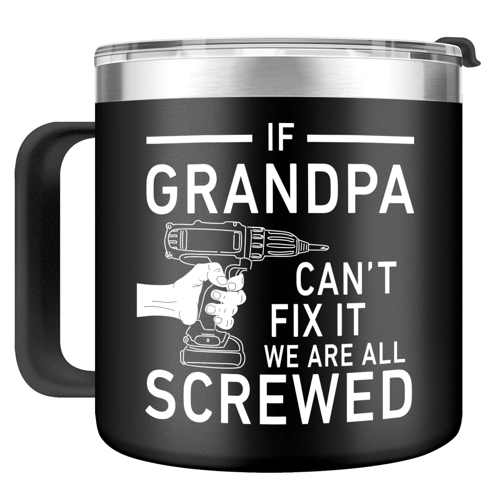 Nurforta Grandpa Gifts for Fathers Day - Funny Birthday Gifts for Grandfather from Granddaughter Grandson - Christmas Gifts for Grandpa 16 Oz Tumbler Mug Black
