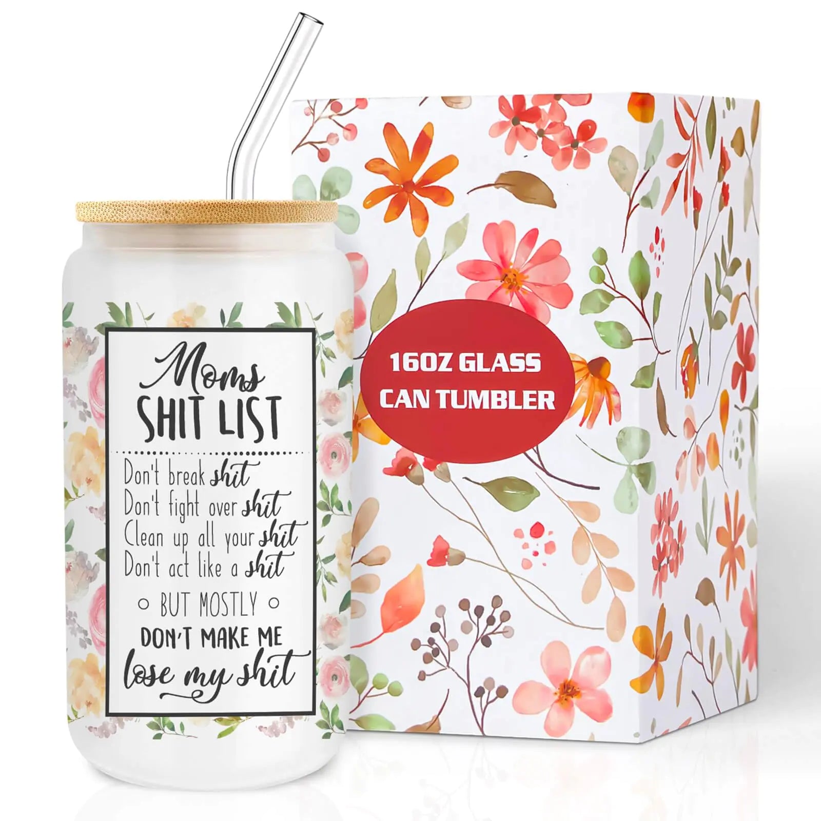 VOOMIKON Mothers Day Gifts for Mom from Daughter Son Gifts for Mom Mama Wife Personalized Birthday Gifts for Mom Women Presents - 16 oz Glass Cup