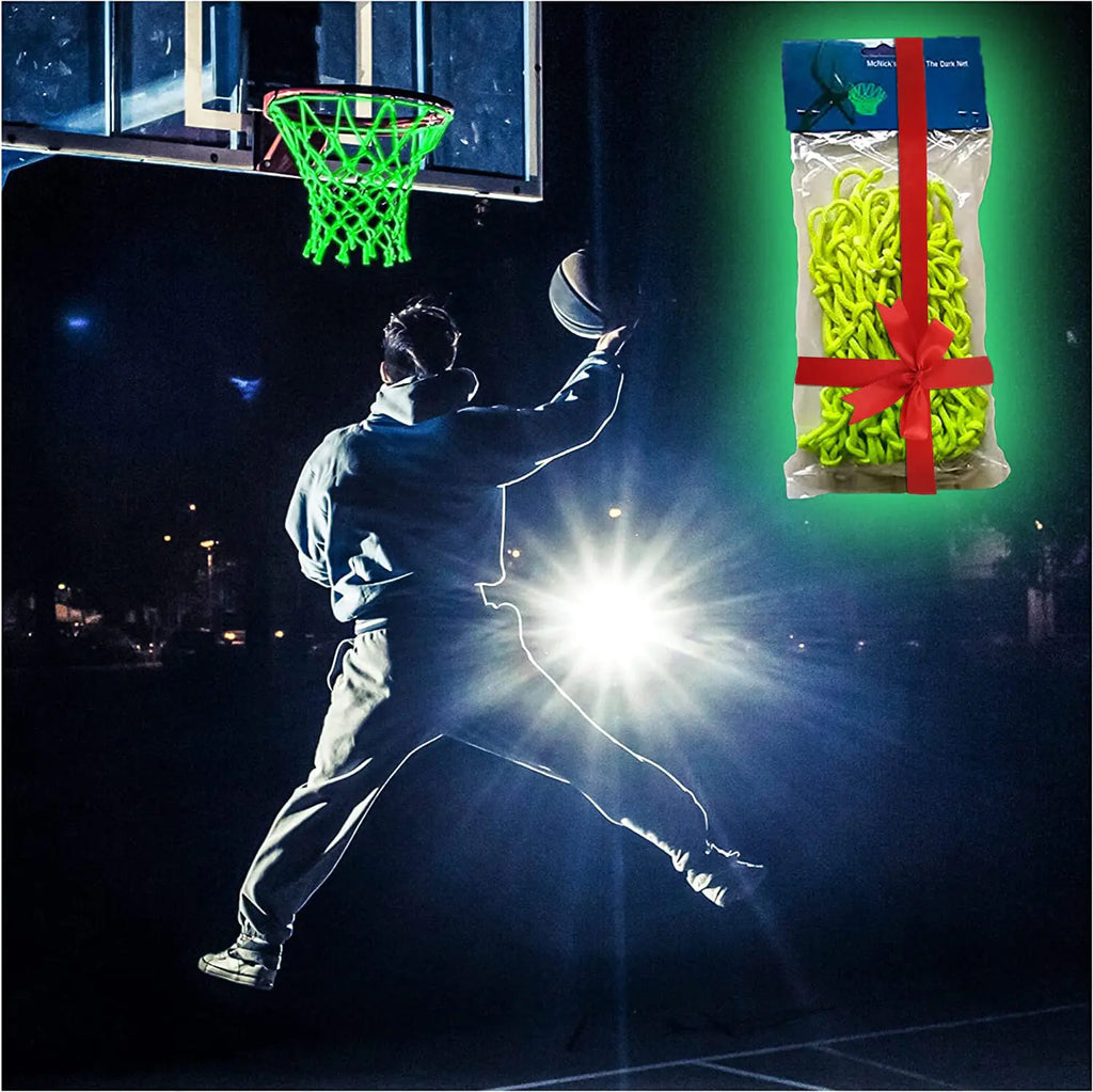 Glow in The Dark Basketball Net - Solar Lighted Glowing Basketball Goal Hoop - Glow Dark Basketball Net Night-Time Lighted Basketball Hoop Outdoor Net Rim - Basketball Net Replacement