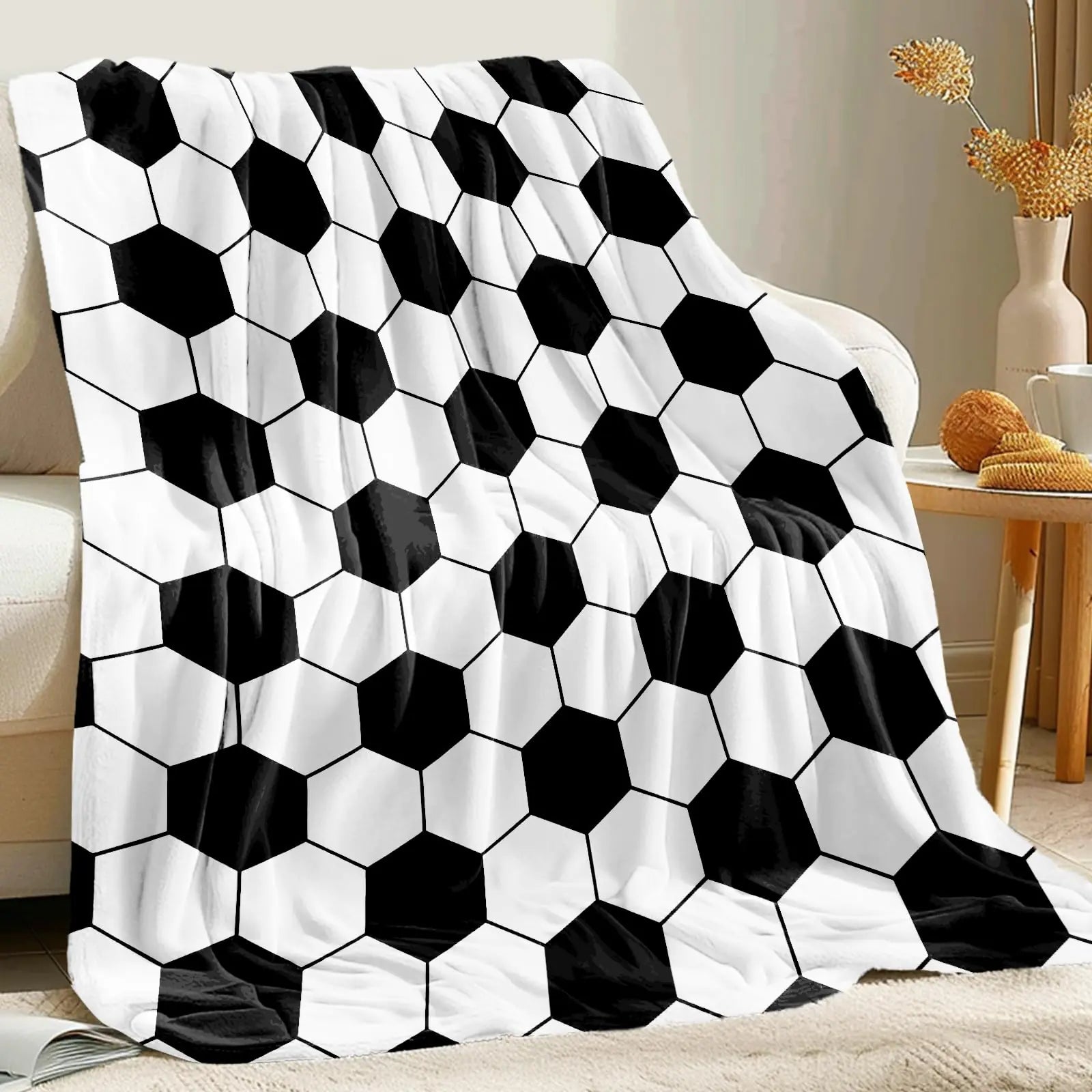 KING DARE Soccer Blanket Soccer Gifts for Boys Girls 6-8-12 Unique Soccer Stuff Gifts for Soccer Lover Soft Fleece Soccer Throw Blankets for Kids 40x50 Inch