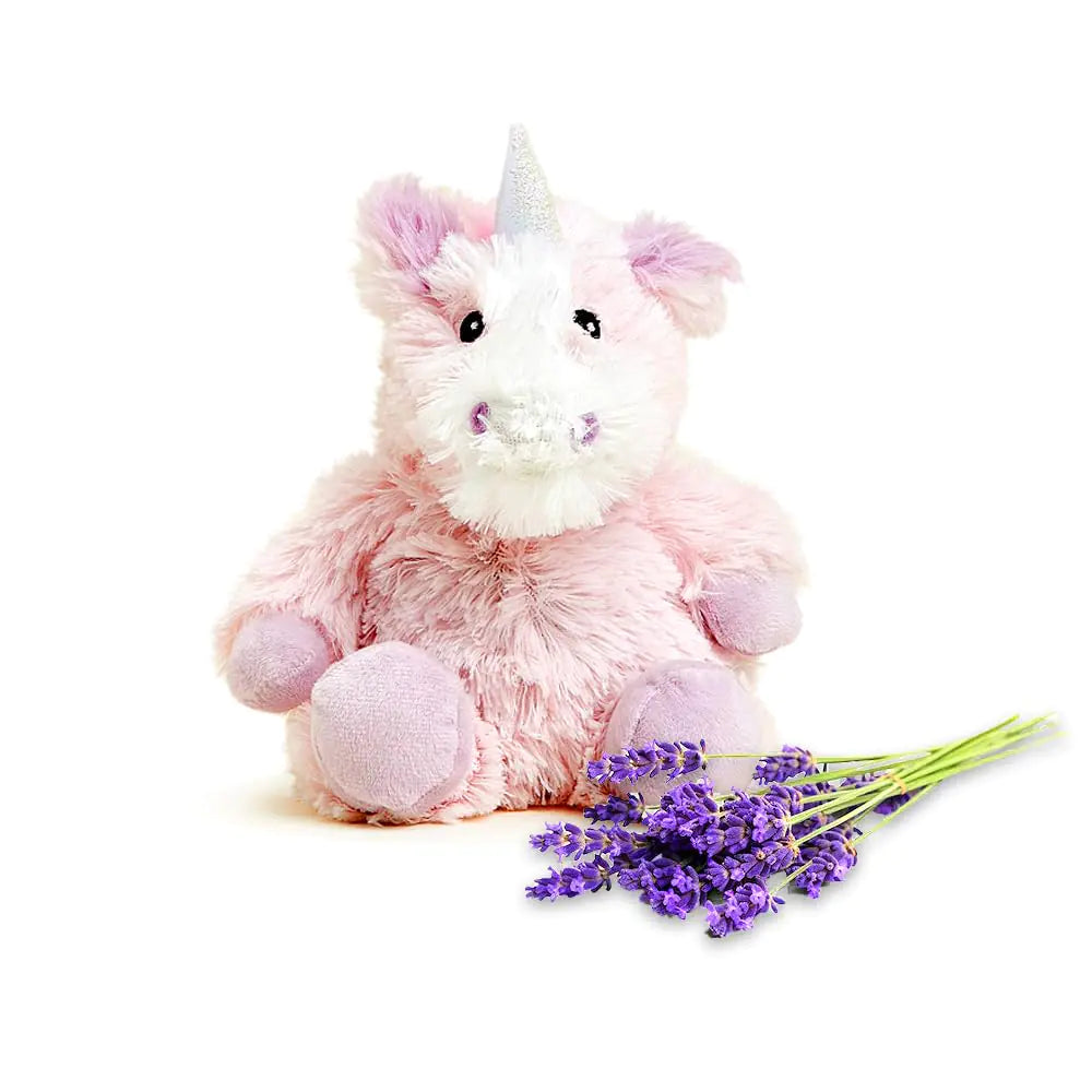 warmies Junior Microwavable & Weighted Stuffed Animals Unicorn - Heated Stuffed Animal Plushie for Warmth & Comfort - Cute Soft Plush Toys for Adults & Children (Boys Girls Babies & Toddlers)