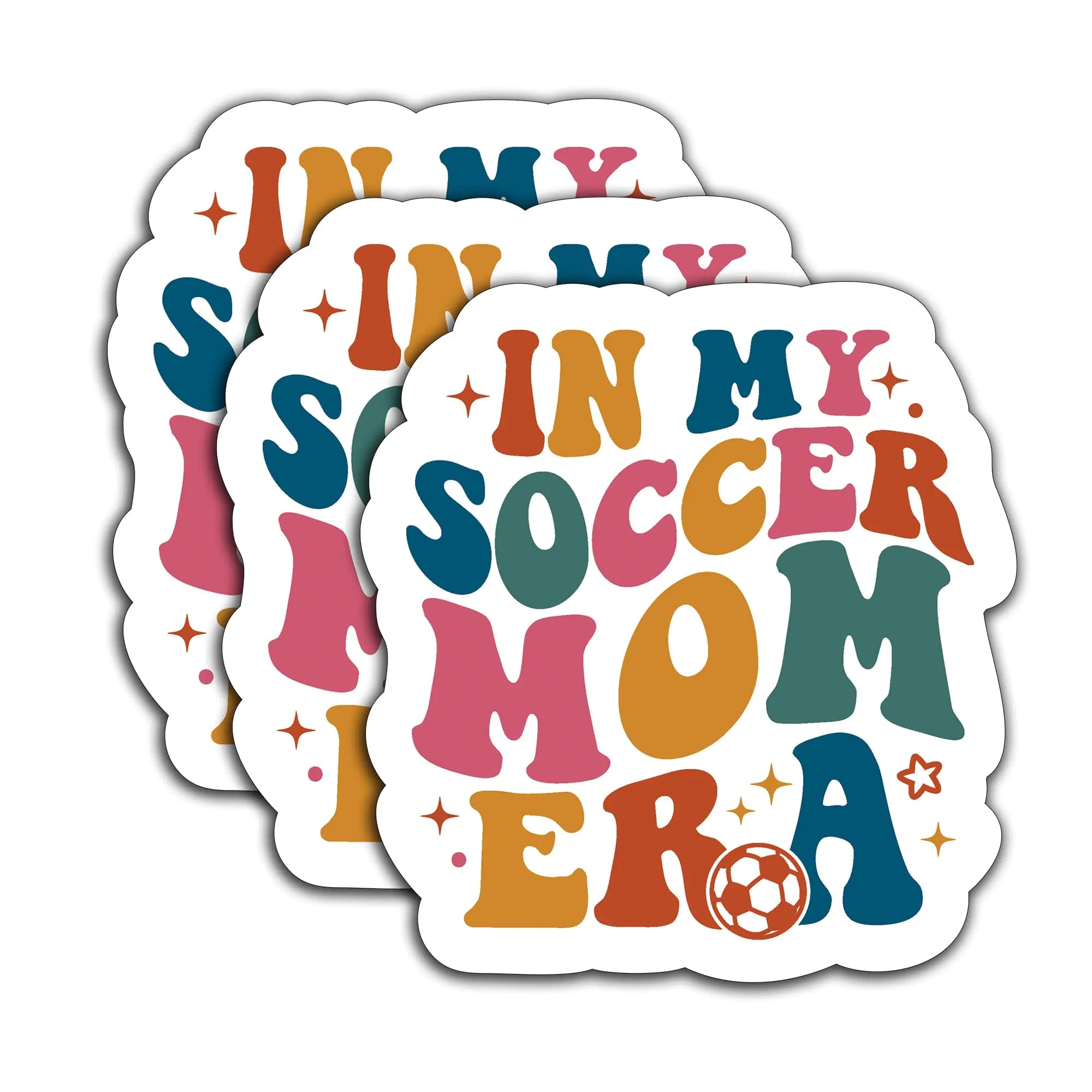 (3Pcs) in My Soccer Mom Era Sticker Soccer Mom Stickers Soccer Decals Waterproof Vinyl Decal for Books Laptops Waterbottles Tumblers Cups Helmets Gifts for Mom Mama Mommy Soccer Lovers 3 x 2.7 Inch