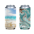 Forchrinse Teal Marble&Starfish on Ocean Beach Can Coolers Sleeves Collapsible Soda Cover Coolies Soft Neoprene Can Cover Insulators 2 Pack