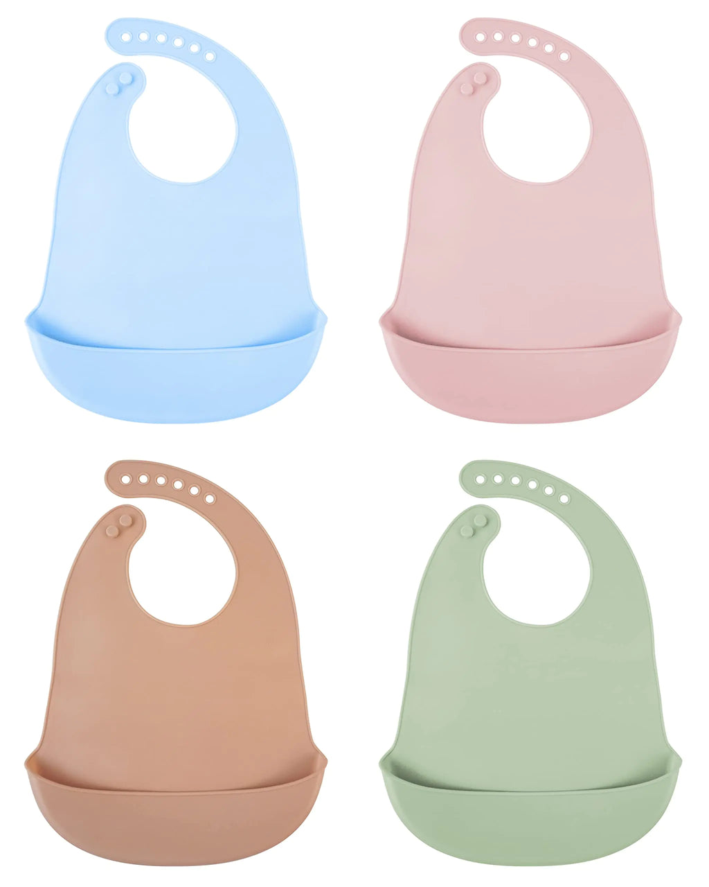 DF DUALFERV 4 pcs Silicone Bibs Baby Bibs Bibs for Baby Girls and Baby Boys Waterproof of Baby Bib Adjustable Toddler Bibs