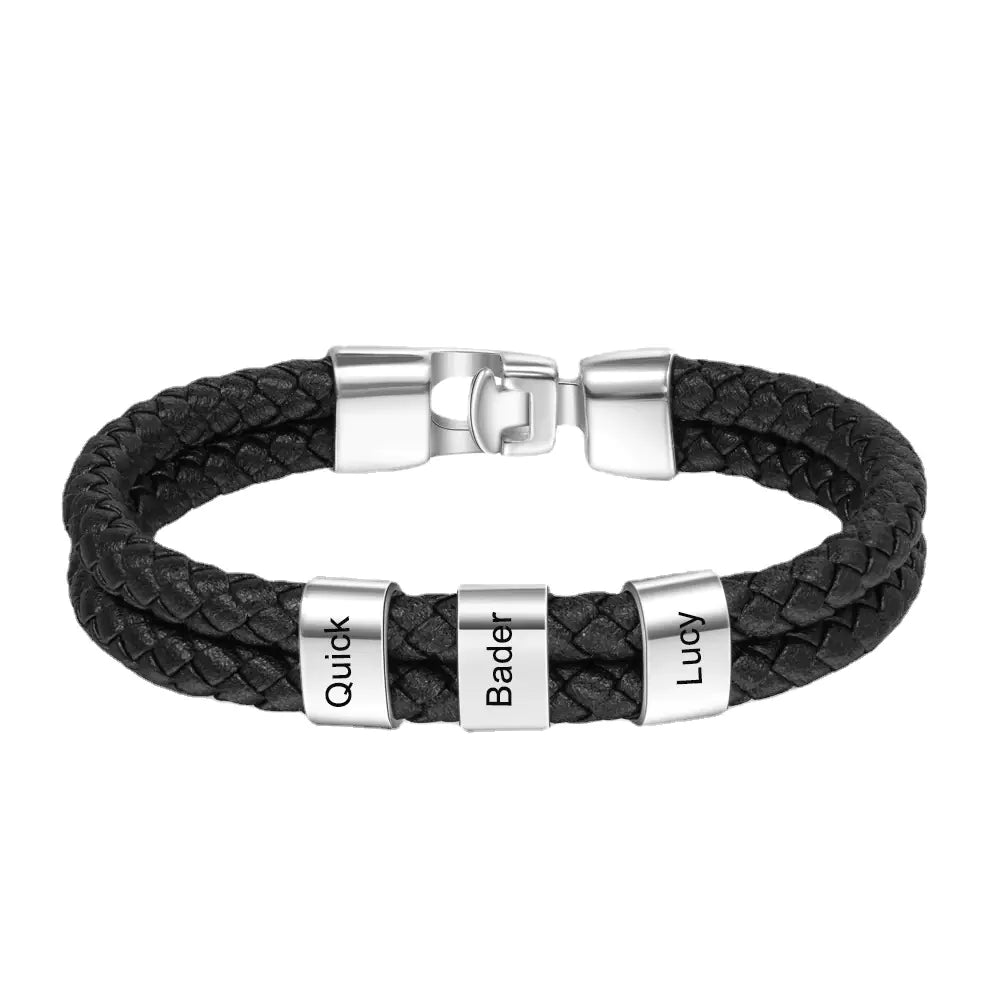 Men's Leather Braided Couple Bracelet