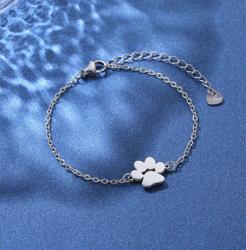 Personalized Pet Paw Print Bracelet with Name