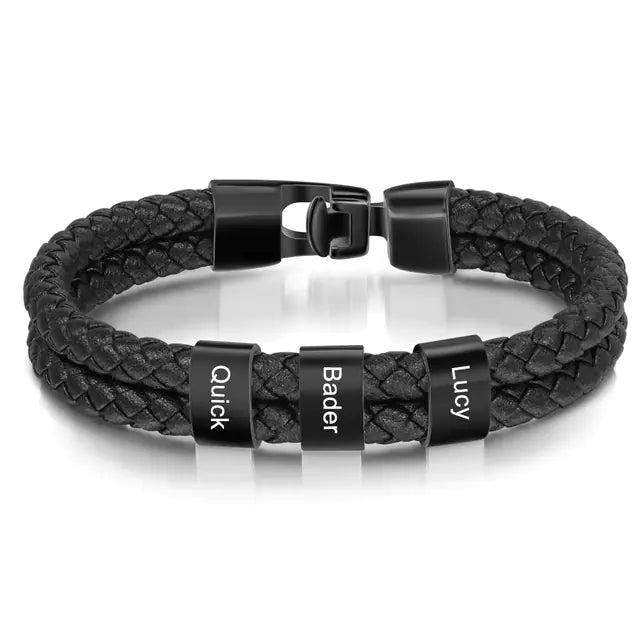 Men's Leather Braided Couple Bracelet