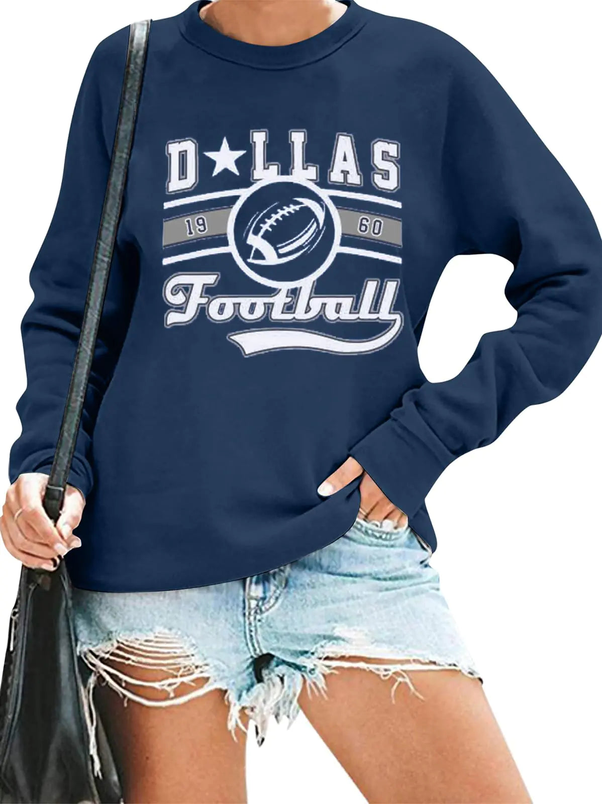JINTING Football Game Day Sweatshirt Women: Football Season Pullover Football Team Falll Shirts Graphic Long Sleeve Tops