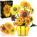 Flowers Building Sets for Adults Van Gogh Prints Art Botanical Collection for Woman Girls 14+ Sunflowers Pot Bouquet Plants Kits Compatible with Lego Flowers Home Decor/Christmas/Valentine 11002