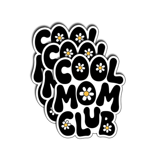 (3Pcs) Cool Mom Club Floral Funny Sticker Pretty Mom Mama Decal Celebrate Your Mom Gigi Love Gifts for Grandma Mum Decoration Books Laptop Phone Waterproof Vinyl Water Bottle Gifts 3x2.3 Inch