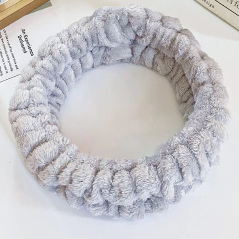 Chic Coral Fleece Elastic Spa Hairband for Women