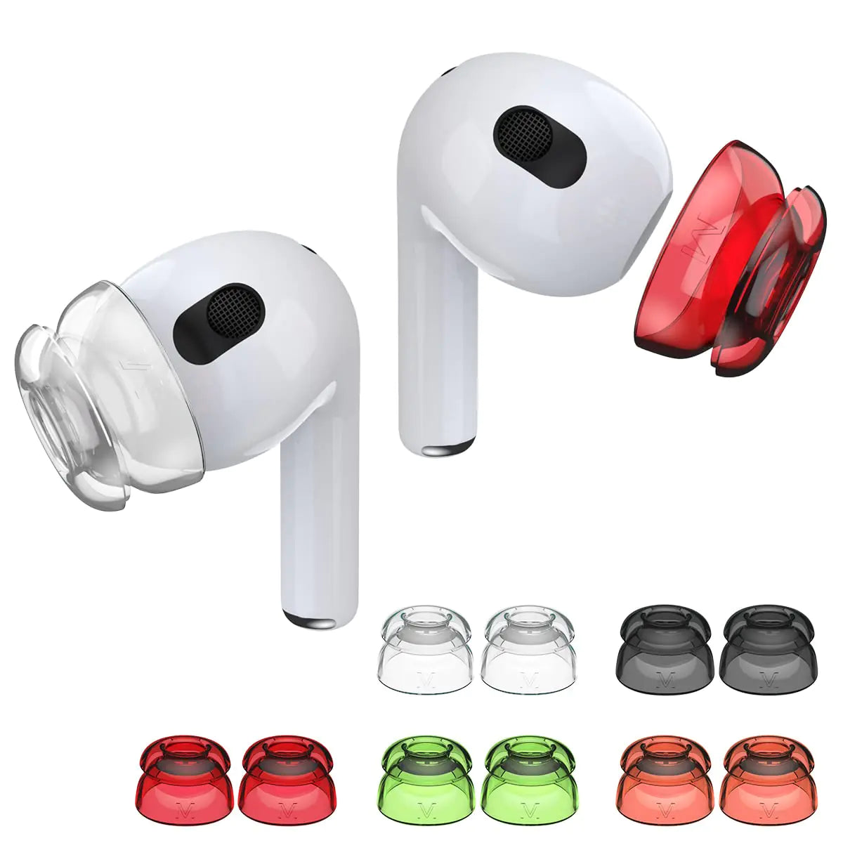 [5 Pairs]for AirPods 2/AirPods 3 Ear Tips Covers(Soft Silicone) Woocon AirPods Silicone Ear Covers Accessories Compatible with AirPods 3rd Generation & AirPods 2 & AirPods1 [Not Fit in Charging Case]