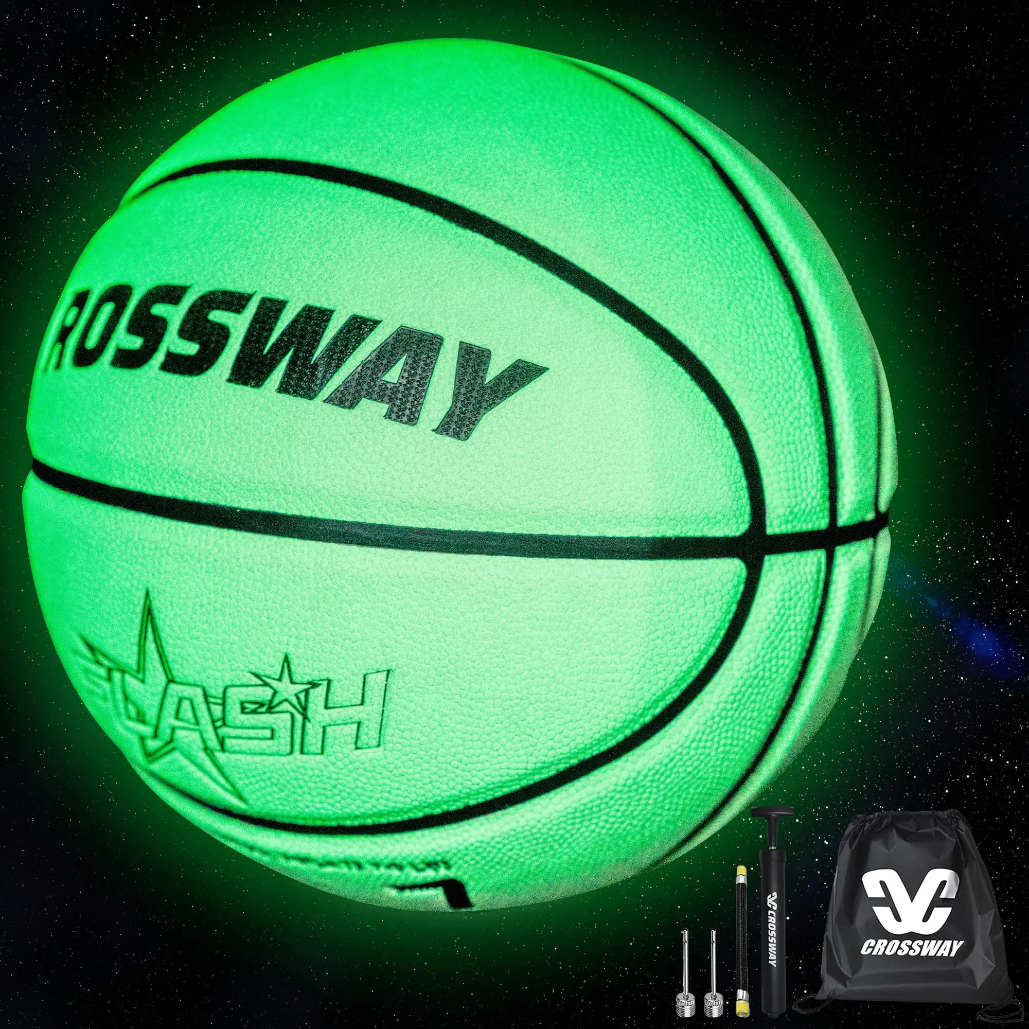 MAIBOLE Luminous Basketball Light-up Basketball - Holographic Glowing Basketball Indoor Outdoor Youth Girls Boys Womens Mens Basketball Gift (Size 5-27.5")