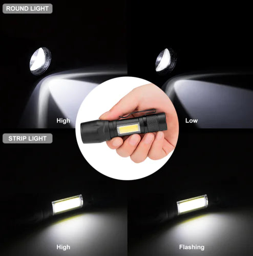 Mini Portable COB LED Flashlight with Aluminum Alloy