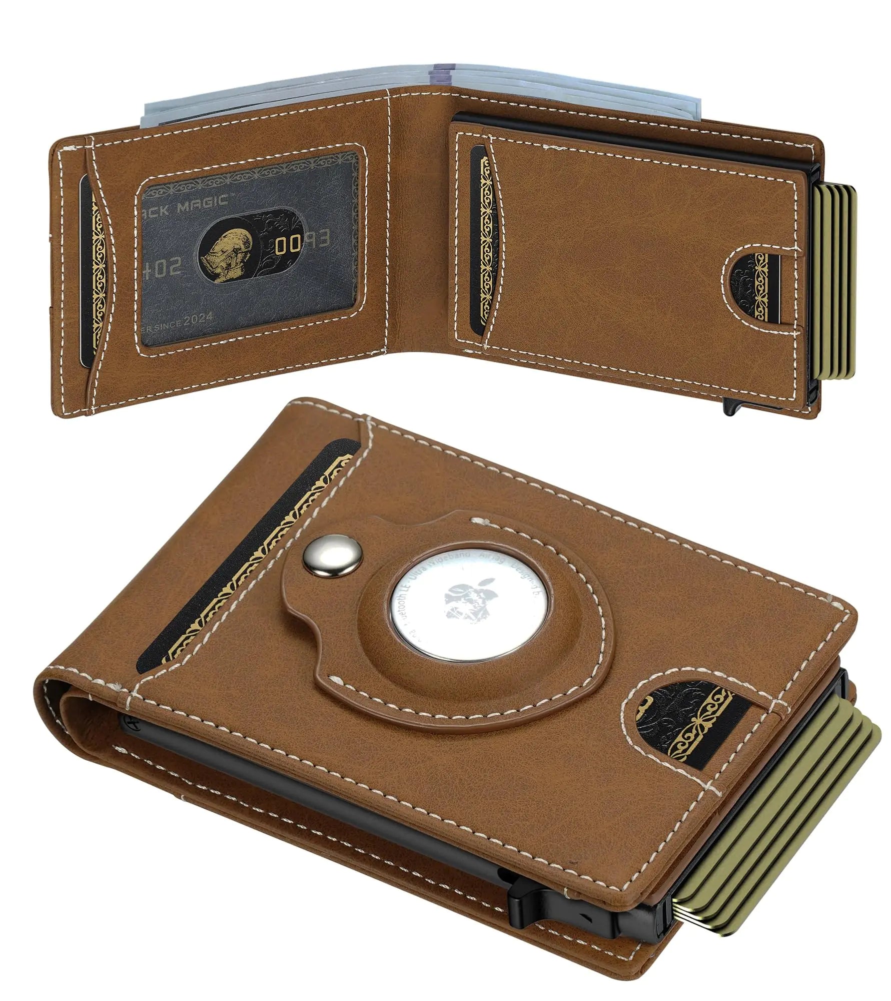 furid Airtag Wallet For Men - Apple Air Tag Wallet - Smart Wallet with Airtag Holder Rfid Pop Up Wallet Slim Minimalist