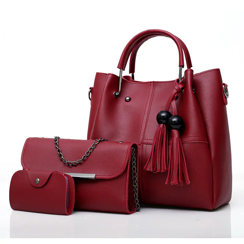 3-Piece Tassel Mother-Daughter Bag Set