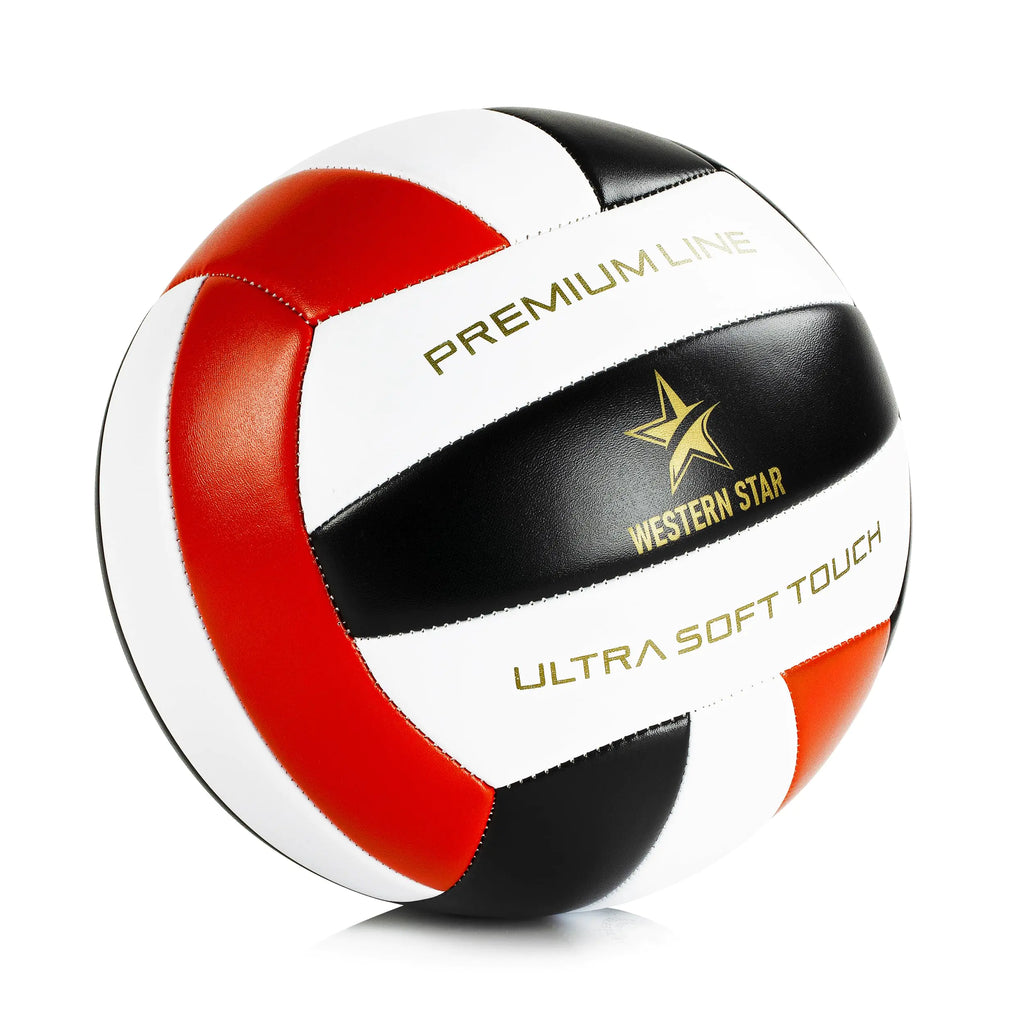 Western Star Indoor Volleyball - Official Size - Soft-Touch Volleyball - Indoor Volleyball - Premium and Durable Design - Indoor Volleyball (Red White and Black)