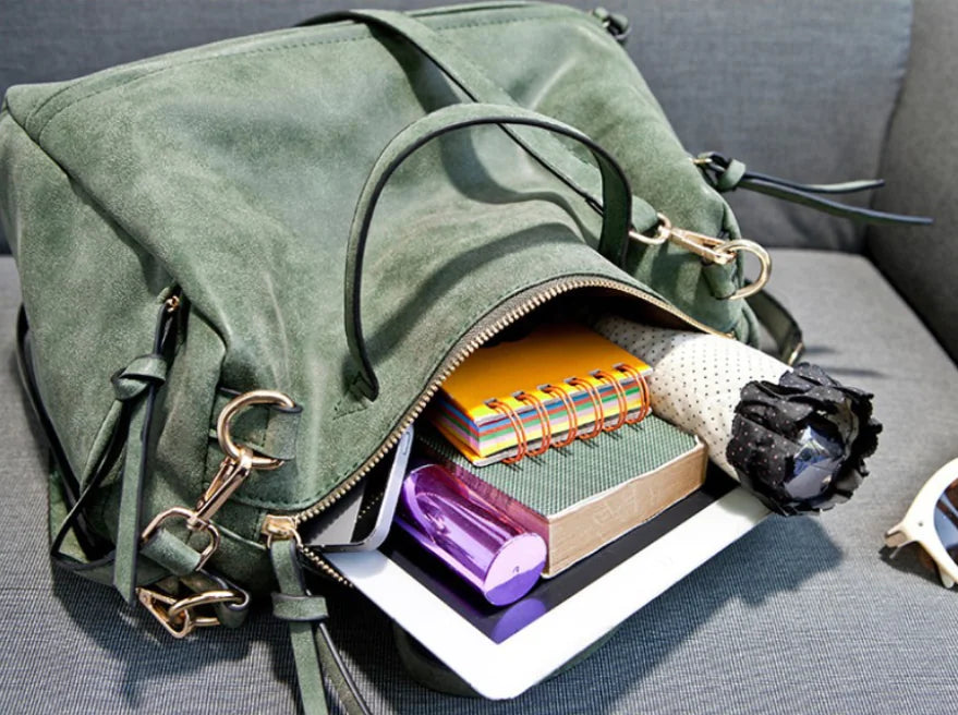 Suede Motorcycle Tote Bag