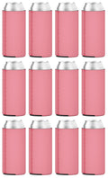 TahoeBay Slim Can Coolers (12-Pack) Blank Neoprene Beer Sleeves (Strawberry)