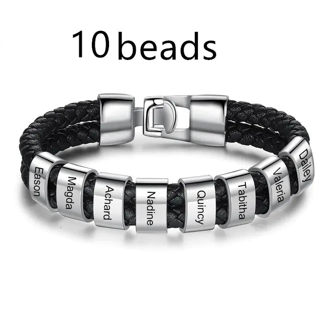 Men's Leather Braided Couple Bracelet