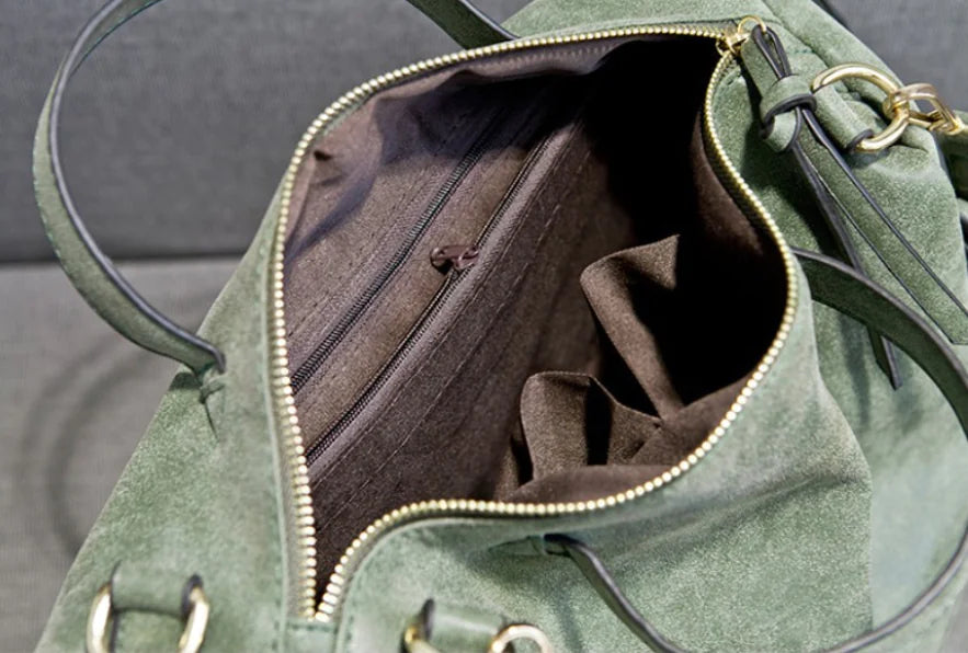 Suede Motorcycle Tote Bag