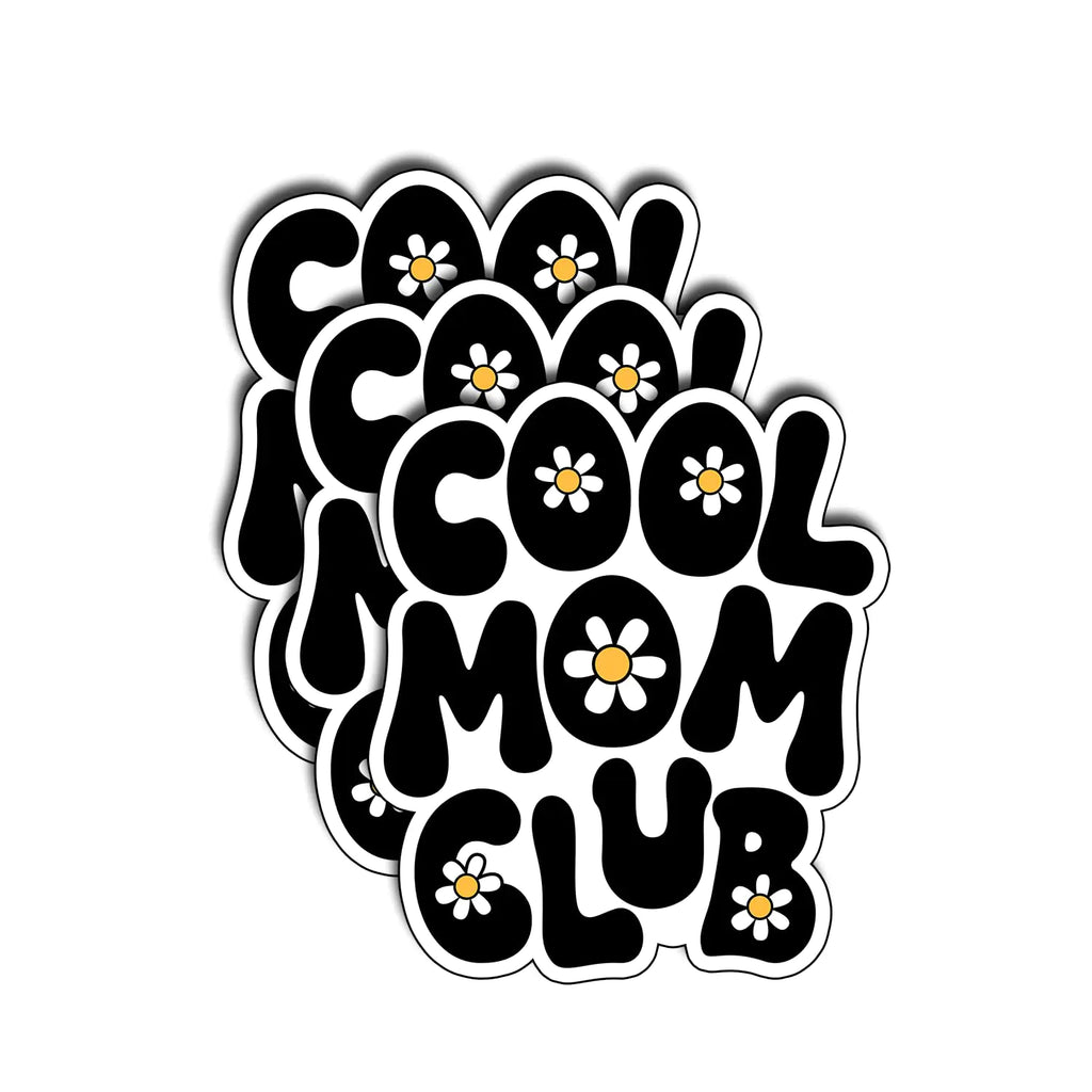 (3Pcs) Cool Mom Club Floral Funny Sticker Pretty Mom Mama Decal Celebrate Your Mom Gigi Love Gifts for Grandma Mum Decoration Books Laptop Phone Waterproof Vinyl Water Bottle Gifts 3x2.3 Inch