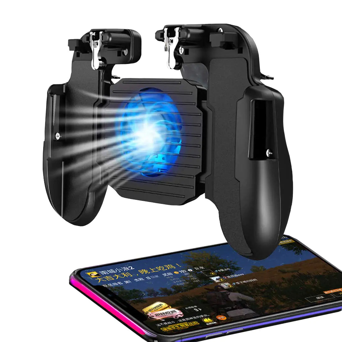 Ytuomzi PUBG Mobile Game Controller for Phone iOSAndroid Gaming Controller Cooling FanPhone Gaming Trigger for Pubg Fortnite/Rules of Survival Gaming Joysticks for 4.7-6.5" Smartphones