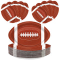 QIYANPAX 50Pcs Football Shaped Disposable Paper Plates Football Plates Football Party Supplies for Football Party Decorations Gameday Tailgate Party Decorations