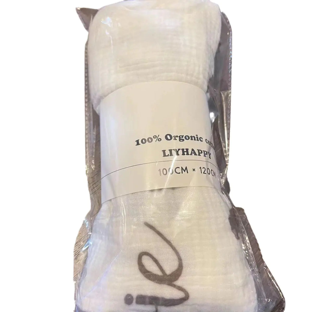 Personalized Cotton Baby Letter Muslin Blanket (6 Layers)