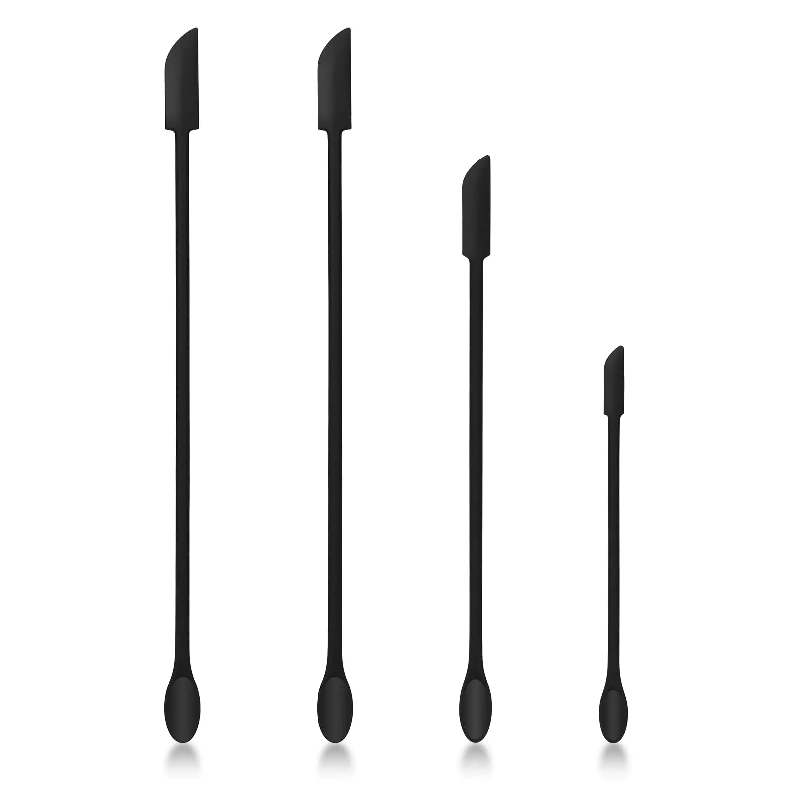 Makeup Spatula Mini Silicone Spatula Make Up Spatula Tool Mini Spatula for Cosmetics Last Drop Spatula Makeup Spatulas to Get Last of Makeup Out Jar Scraper Spatula Mini Makeup Spatula Black