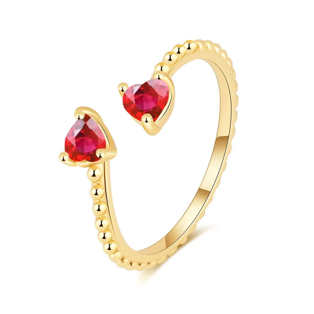 Adjustable Ring with 12 Birthstone Zircon Stones