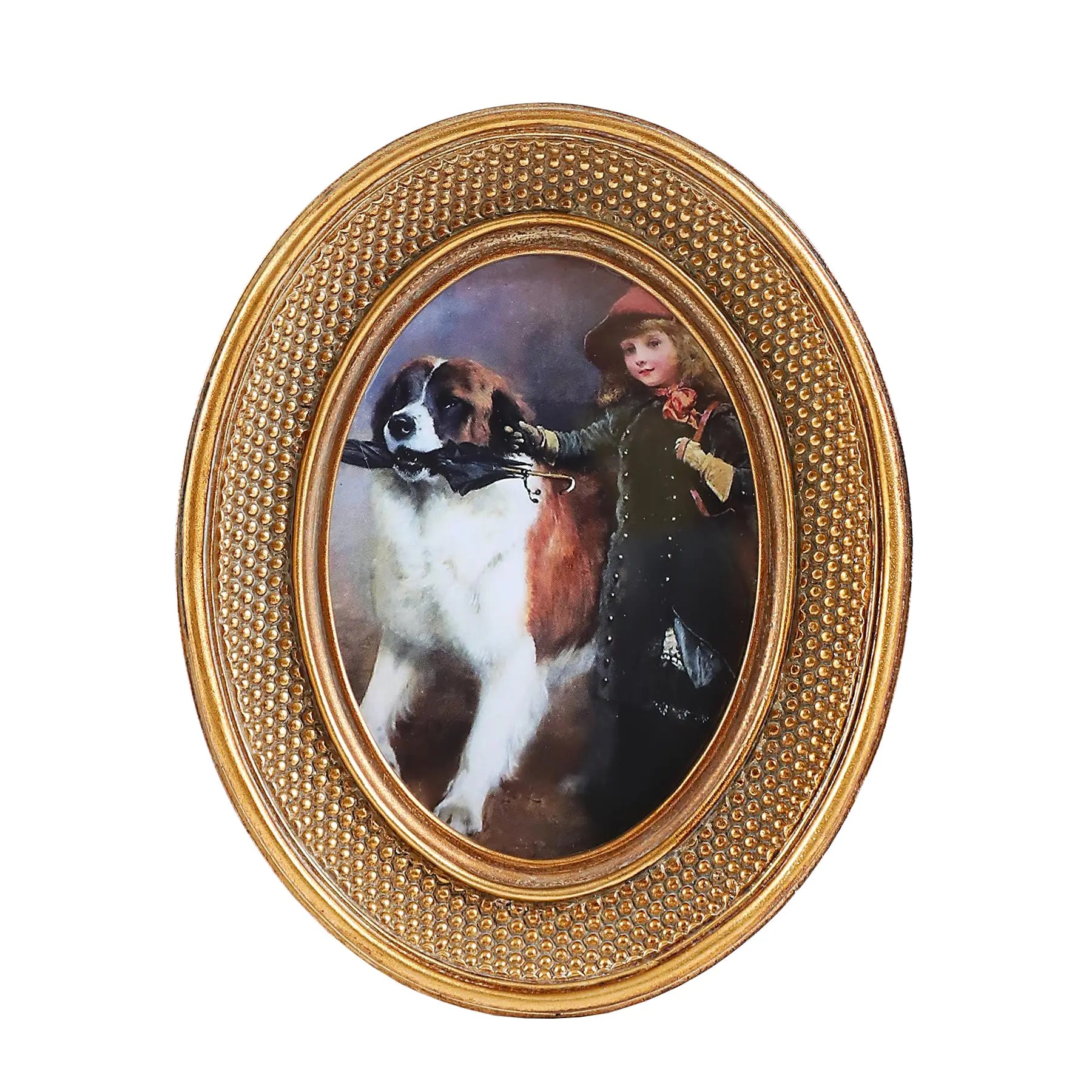 Kangce Small Vintage Picture Frames 2.5x3.5 Mini Oval Antique Picture Frames with Beaded Border Ornate Picture Frames for Tabletop and Wall Mount Gallery Wall Art