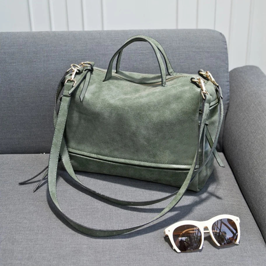 Suede Motorcycle Tote Bag