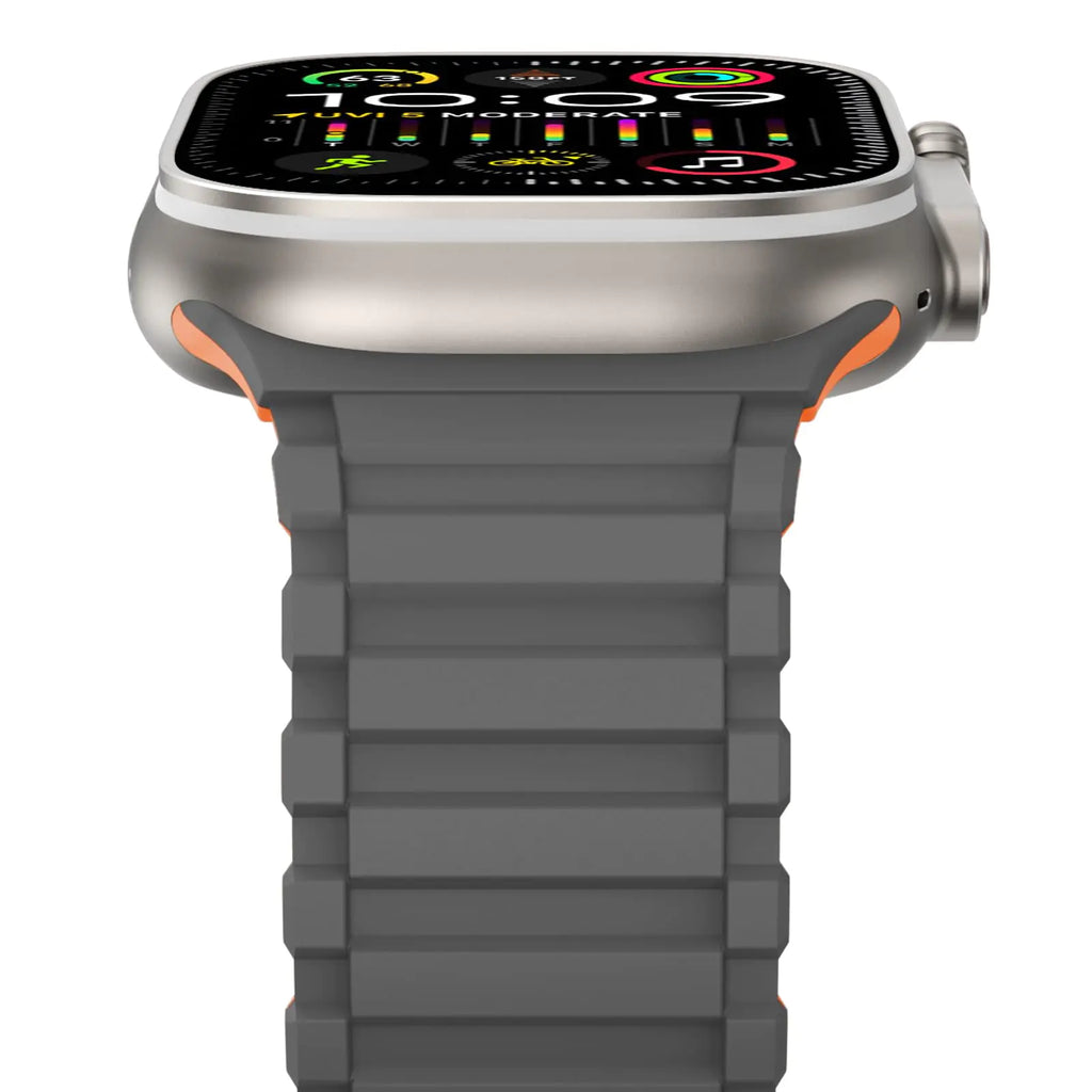 NewWays Magnetic Band Compatible with Apple Watch Bands Ultra 49mm 45mm 44mm 42mm for Men Sport Silicone Strap Strong Magnet Link Wristband for iWatch