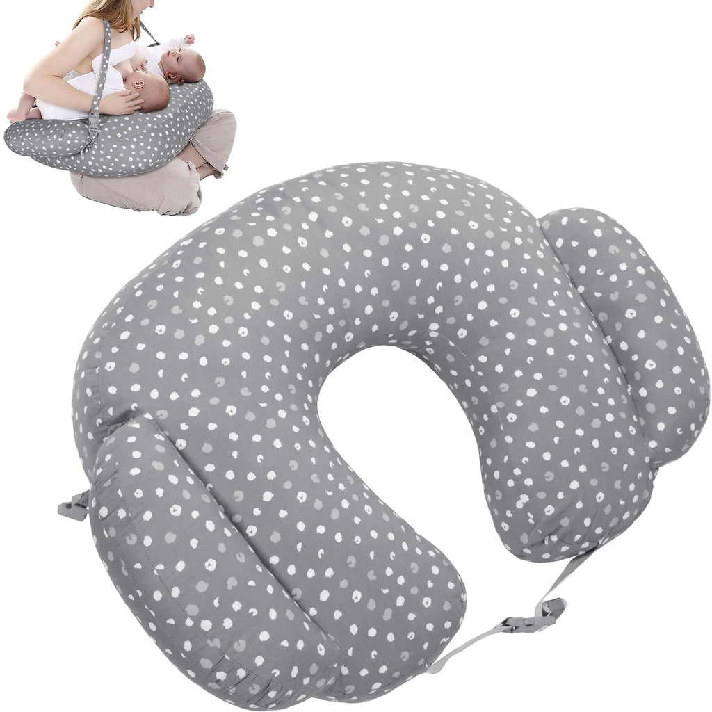 MABOZOO Twin Nursing Pillows for Breastfeeding with Removable CoverAdjustable Waist Strap Breastfeeding PillowBreastfeeding Pillows for More Support for Mom and Baby