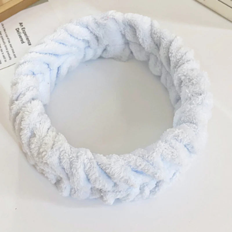 Chic Coral Fleece Elastic Spa Hairband for Women