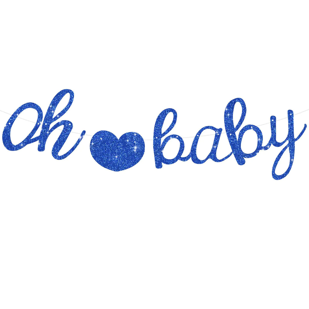 BEISHIDA Blue oh baby Banner NO DIYPre-Strung baby shower bannergender party decorbaby shower decorationsoh baby sign for backdropwelcome baby sign
