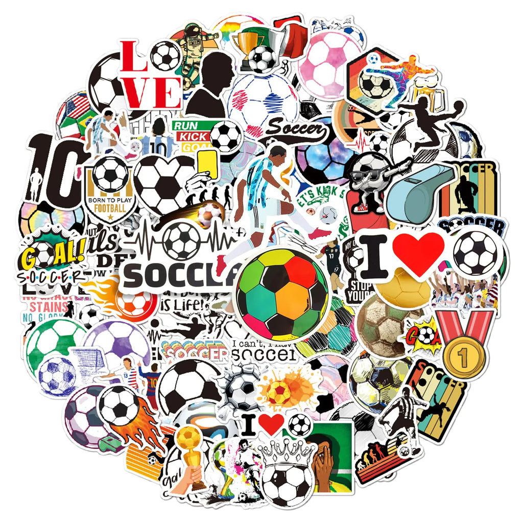 100Pcs Soccer Stickers Soccer Party Favors Soccer Stickers for Water Bottles Soccer Favors Gifts