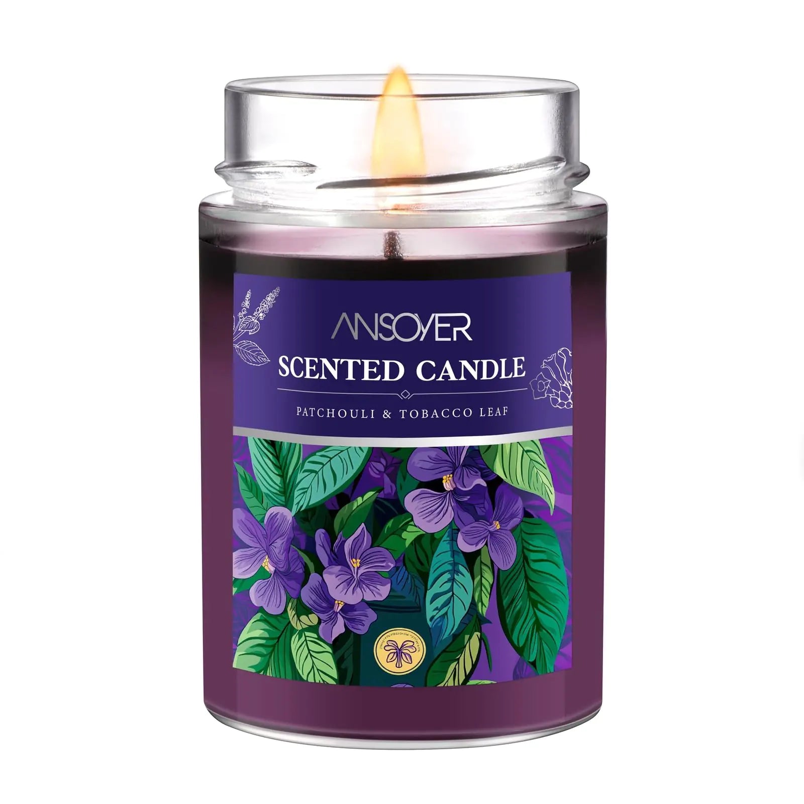 Scented Soy Candles Aromatherapy Jar Candles for Home Scented Long Lasting Candles with 65 Hour Burn Time 11oz Candle Gifts Soy Candles Scents of (Patchouli & Tobacco Leaf)