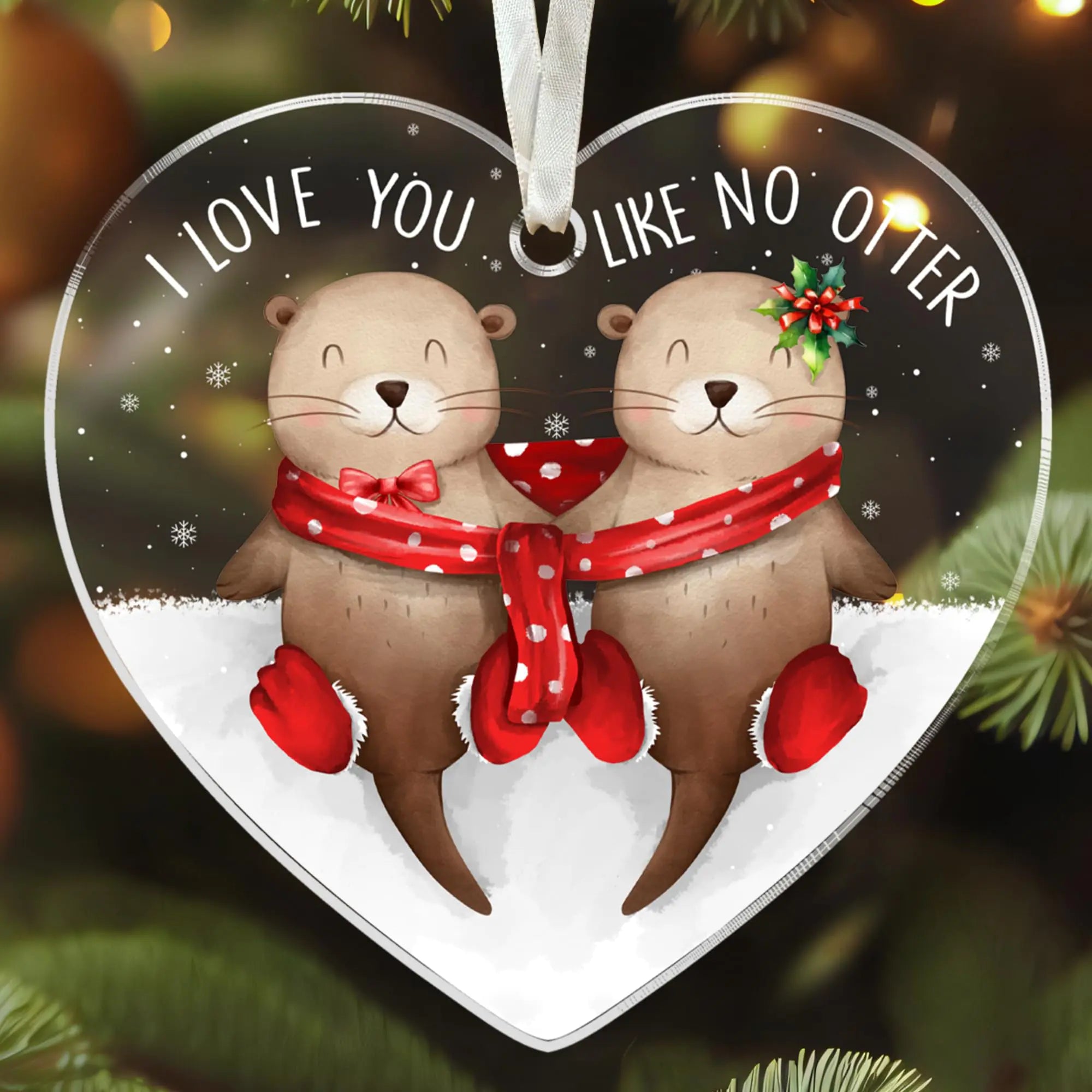 Couple Gifts - Couple Christmas Ornament 2024 - I Love You Gifts for Him Her - Christmas for Boyfriend Girlfriend Husband Wife Gifts - Gift Ideas for Couple - Acrylic Couple Christmas Ornament