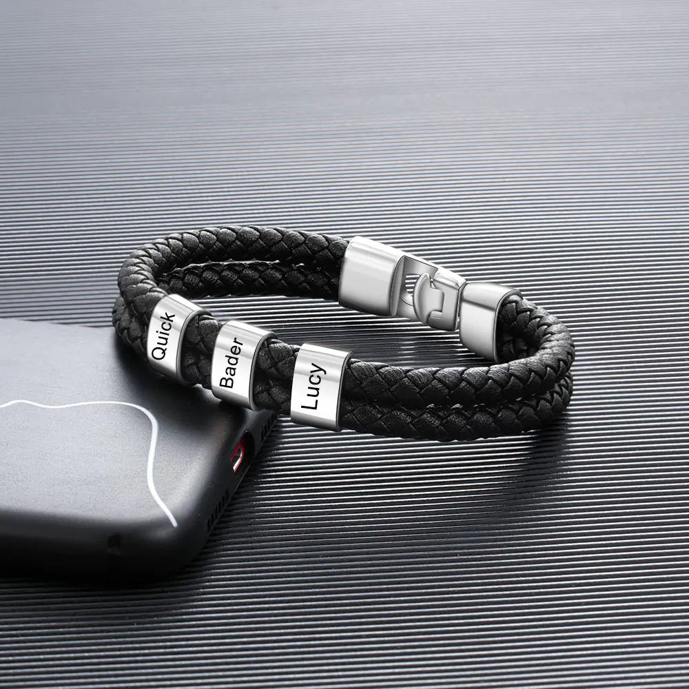 Men's Leather Braided Couple Bracelet