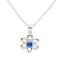 Cherished Moments Sterling Silver Daisy Simulated September Birthstone Necklace