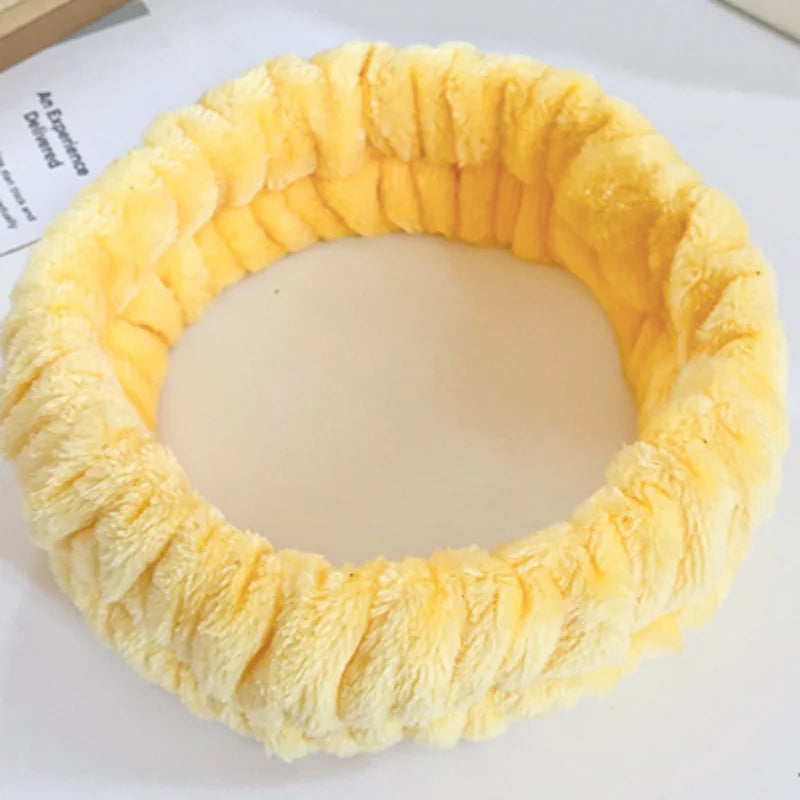 Chic Coral Fleece Elastic Spa Hairband for Women