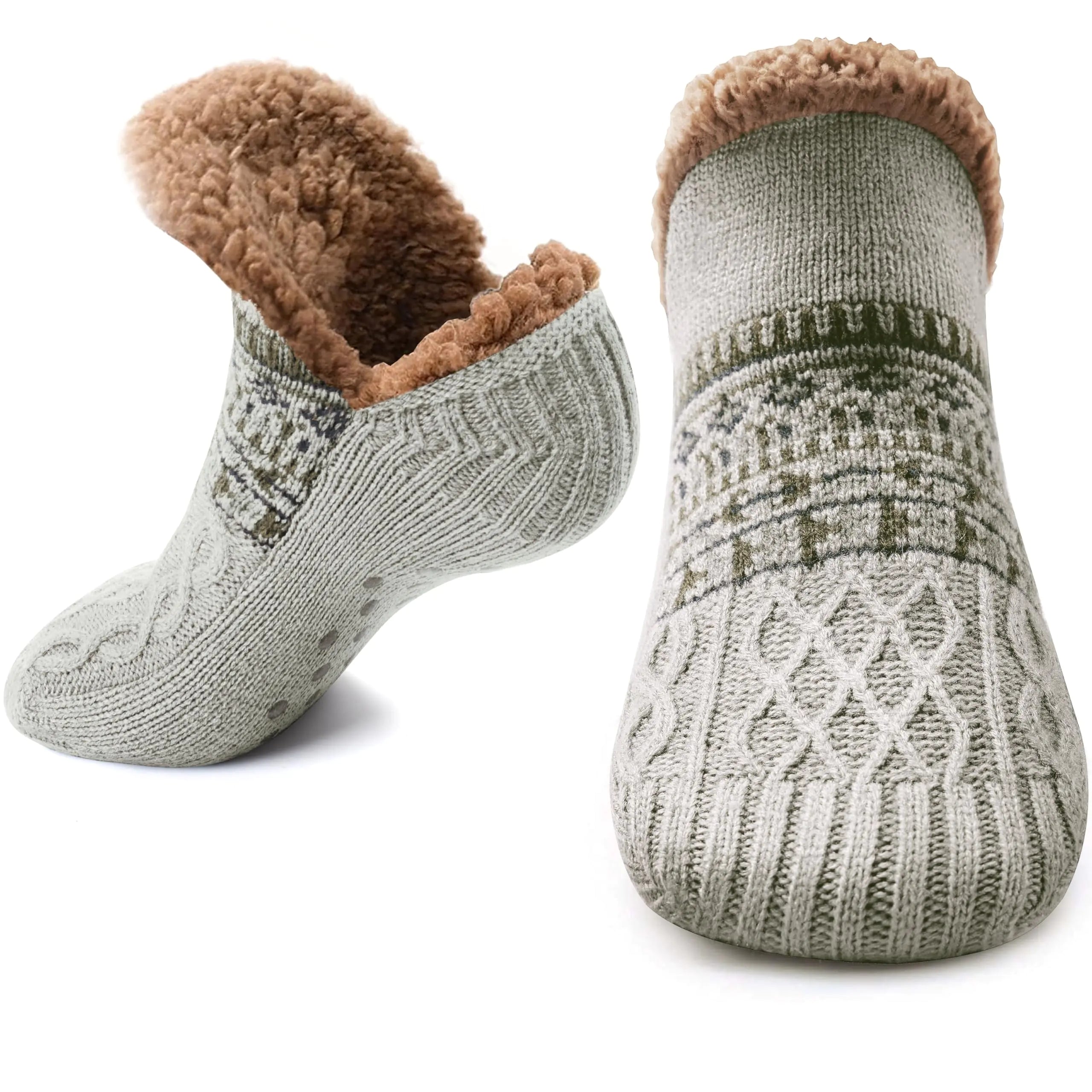 Stocking Stuffers for Adults Men Him: Fuzzy Slipper Socks with Grips Winter Thick Warm Cabin Thermal Socks Comfy Non Slip Christmas Gifts for Men Husband Dad Grandpa Him Boyfriend Cozy Holiday Gifts